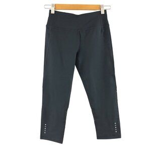 Core 10 Womens Leggings Onstride Zip Pocket Mesh Panel Run Capri Black Size XS